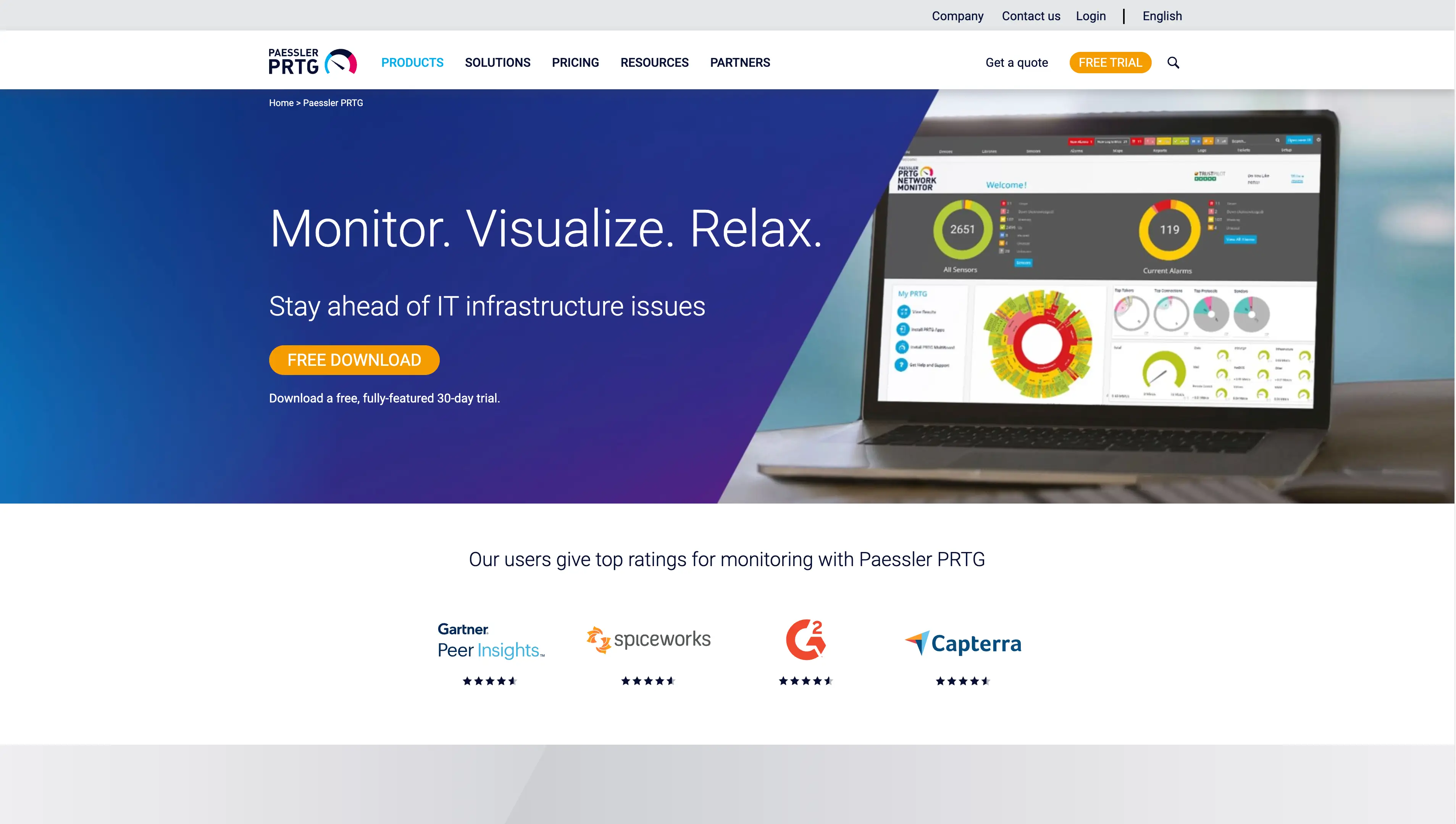 Paessler PRTG network monitoring dashboard